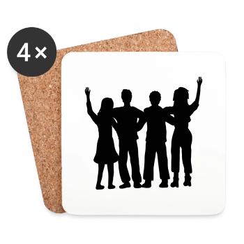 Équipe Silhouette Friends - Dessous de verre (lot de 4) - blanc - Devant