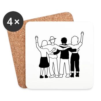 4 Friends Team - Coasters (set of 4) - white - Front
