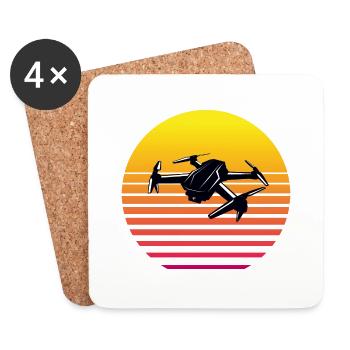 Drone Sun Hobby Gift Idea - Coasters (set of 4) - white - Front