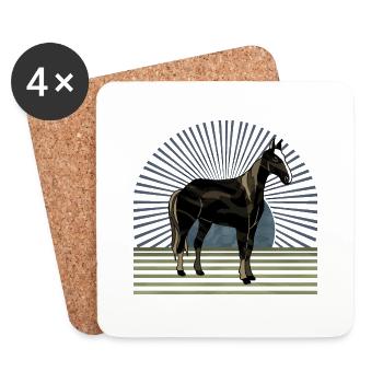 Cheval - Dessous de verre (lot de 4) - blanc - Devant