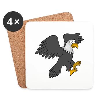 Dessin animé Eagle - Dessous de verre (lot de 4) - blanc - Devant