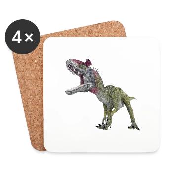 Dinosaure Cryolophosaurus - Dessous de verre (lot de 4) - blanc - Devant