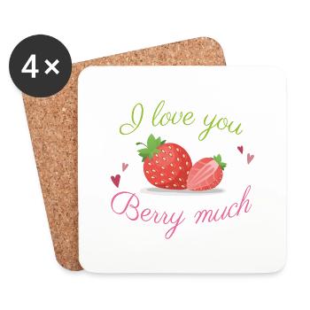 I love you Berry Much spread - Untersetzer (4er-Set) - Weiß - Vorne