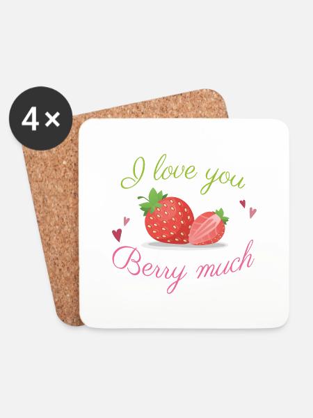I love you Berry Much spread - Untersetzer (4er-Set) - Weiß