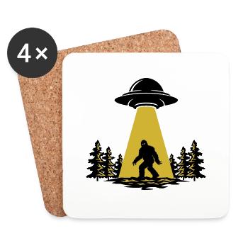 Bigfoot UFO Believer Design| Sasquatch Alien Tee - Untersetzer (4er-Set) - Weiß - Vorne