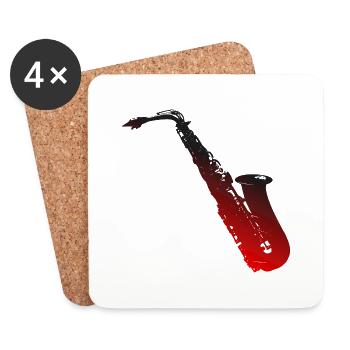 Saxophone - Dessous de verre (lot de 4) - blanc - Devant