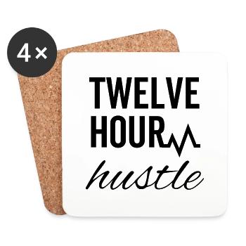 Twelve Hour Hustle - Coasters (set of 4) - white - Front