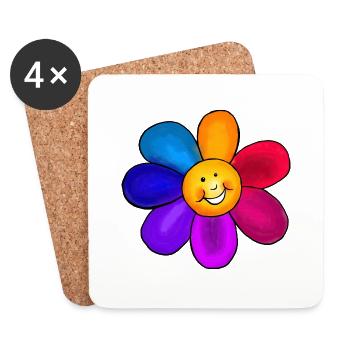 Colorful flower - Coasters (set of 4) - white - Front