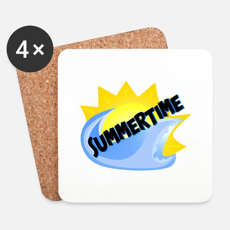 Sommerzeit - Untersetzer (4er-Set) - Weiß