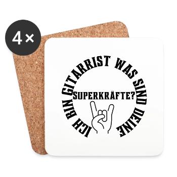ich bin gitarrist was sind deine Superkräfte - Untersetzer (4er-Set) - Weiß - Vorne