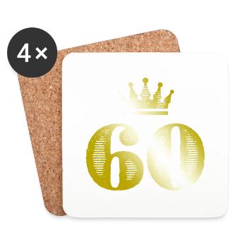 60 numéros Couronne Or - Dessous de verre (lot de 4) - blanc - Devant