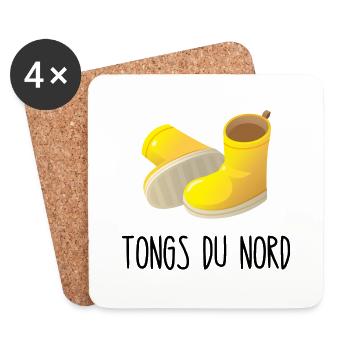 tongs du nord - Dessous de verre (lot de 4) - blanc - Devant
