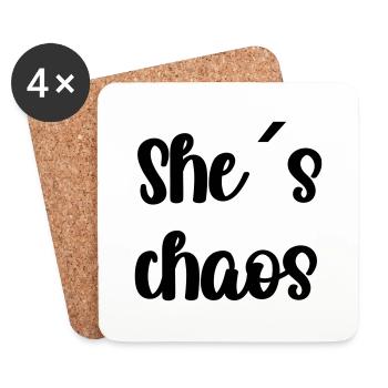 She s´chaos - Untersetzer (4er-Set) - Weiß - Vorne