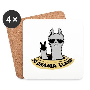 Bottom Hole Peace Lama - Coasters (set of 4) - white - Front