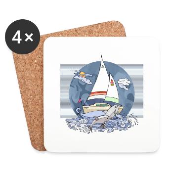 Sailboat - Coasters (set of 4) - white - Front