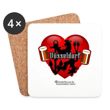 Düsseldorf Heart Bergischer Löwe Altbierbecher - Coasters (set of 4) - white - Front