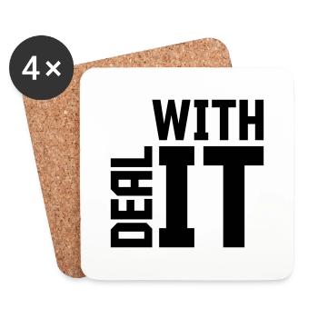 Deal with it Zitat - Untersetzer (4er-Set) - Weiß - Vorne