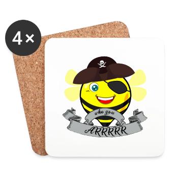 Bee who you arrrr - Coasters (set of 4) - white - Front