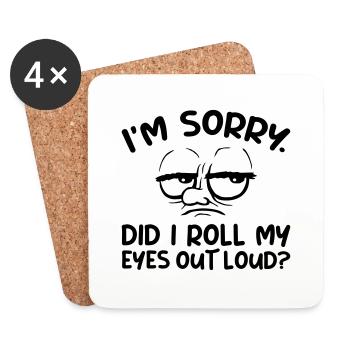 Roll My Eyes Out - Coasters (set of 4) - white - Front
