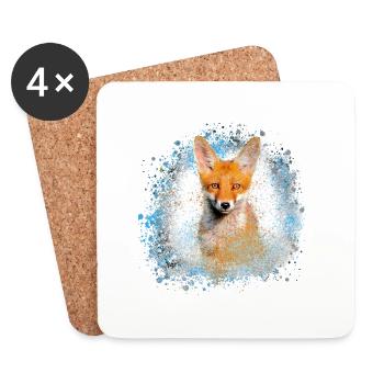 fox,graffiti,painting,fox,watercolor,baby fox - Coasters (set of 4) - white - Front
