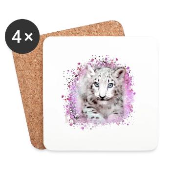 tigerbaby,tiger,pink,graffiti,painting - Coasters (set of 4) - white - Front
