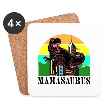 Mamasaurs Mother's day Gift idea - Coasters (set of 4) - white - Front