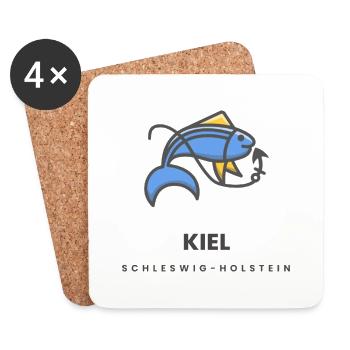 Kiel Schleswig Holstein - Untersetzer (4er-Set) - Weiß - Vorne