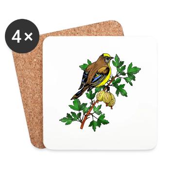 Colorful bird - Coasters (set of 4) - white - Front