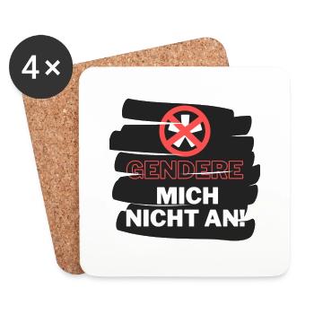 Gendern ist doof - Untersetzer (4er-Set) - Weiß - Vorne