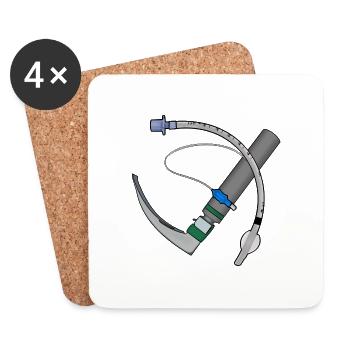 Cartoon endotracheal tube and Laryngoscope - Coasters (set of 4) - white - Front