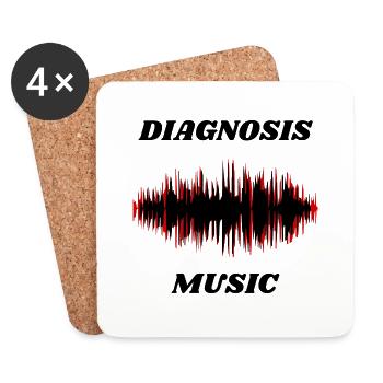 Musique de diagnostic - Dessous de verre (lot de 4) - blanc - Devant