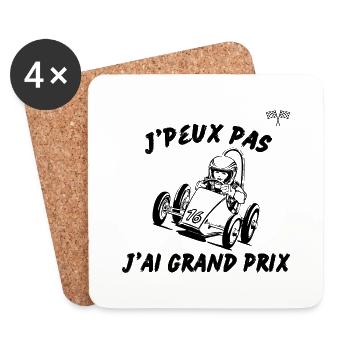 je peux pas j'ai grand prix - Dessous de verre (lot de 4) - blanc - Devant