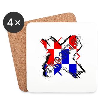 Croatia Croatian Hrvatska Croatia Croats Croat Hr - Coasters (set of 4) - white - Front