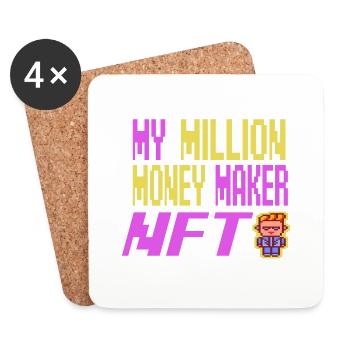 Million Money Maker funny NFT Cryptocurrency - Untersetzer (4er-Set) - Weiß - Vorne