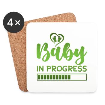 baby progress loading - Coasters (set of 4) - white - Front