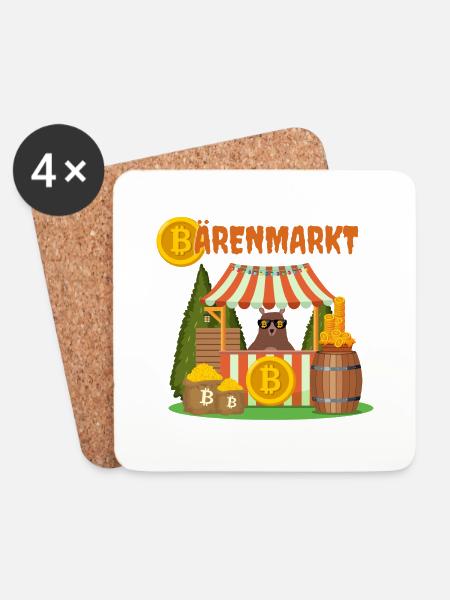 Bärenmarkt - Untersetzer (4er-Set) - Weiß