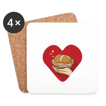 Support your Local Leberkäse Dealer - Untersetzer (4er-Set) - Weiß - Vorne