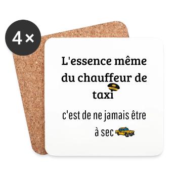 L'essence même du chauffeur de taxi - Dessous de verre (lot de 4) - blanc - Devant