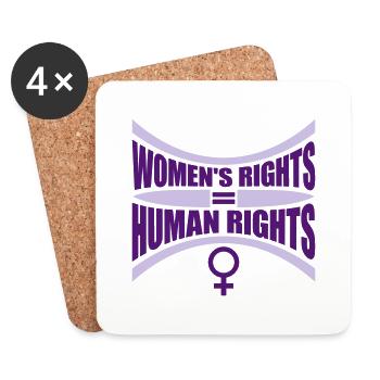 citation féministe sur les droits des femmes - Dessous de verre (lot de 4) - blanc - Devant