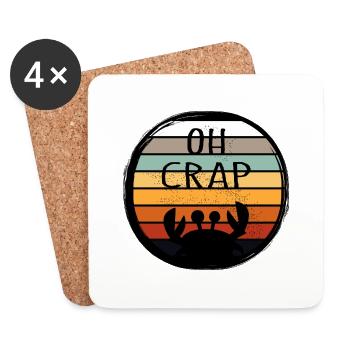 Oh Crab - Sunset Schwarze Krabbe - Untersetzer (4er-Set) - Weiß - Vorne