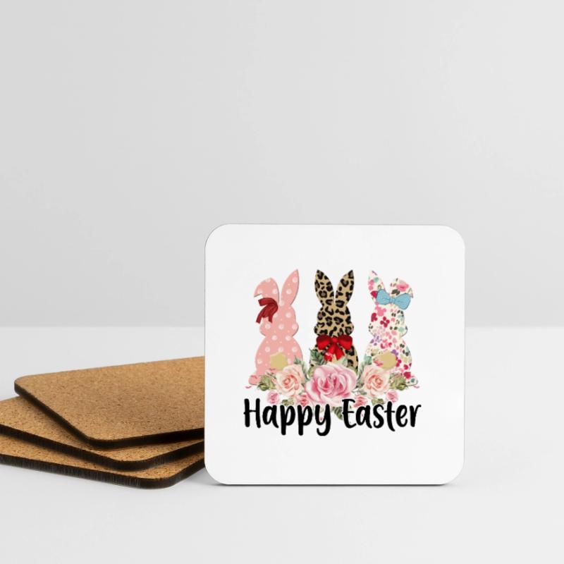 Happy Easter Easter Easter Egg Easter Celebration Easter Coasters (set of 4)