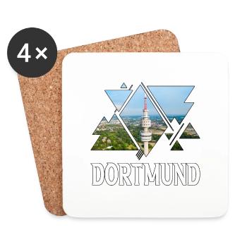 Dortmund Deutschland Stadt Skyline Heimat Liebe - Untersetzer (4er-Set) - Weiß - Vorne