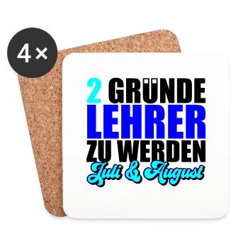2 Gründe Lehrer zu werden | Farben änderbar - Untersetzer (4er-Set) - Weiß - Vorne