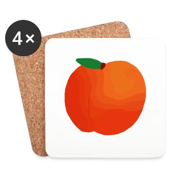Peach Illustration Gift Idea - Coasters (set of 4) - white - Front