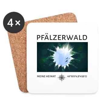 Pfälzerwald- Meine Heimat - Untersetzer (4er-Set) - Weiß - Vorne