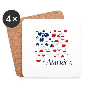 America USA - Untersetzer (4er-Set) - Weiß - Vorne