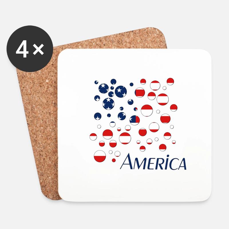 America USA - Untersetzer (4er-Set) - Weiß
