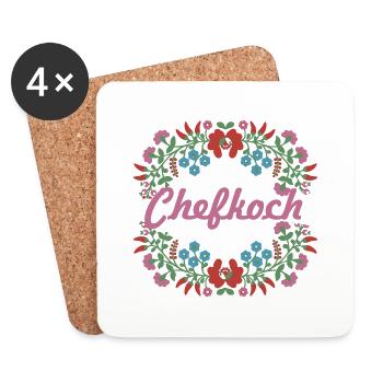 ungarische blumen,chefkoch,blumen,floral,blumen - Untersetzer (4er-Set) - Weiß - Vorne