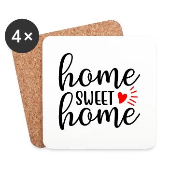 Home sweet home - Dessous de verre (lot de 4) - blanc - Devant