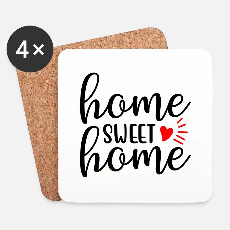Home sweet home - Untersetzer (4er-Set) - Weiß